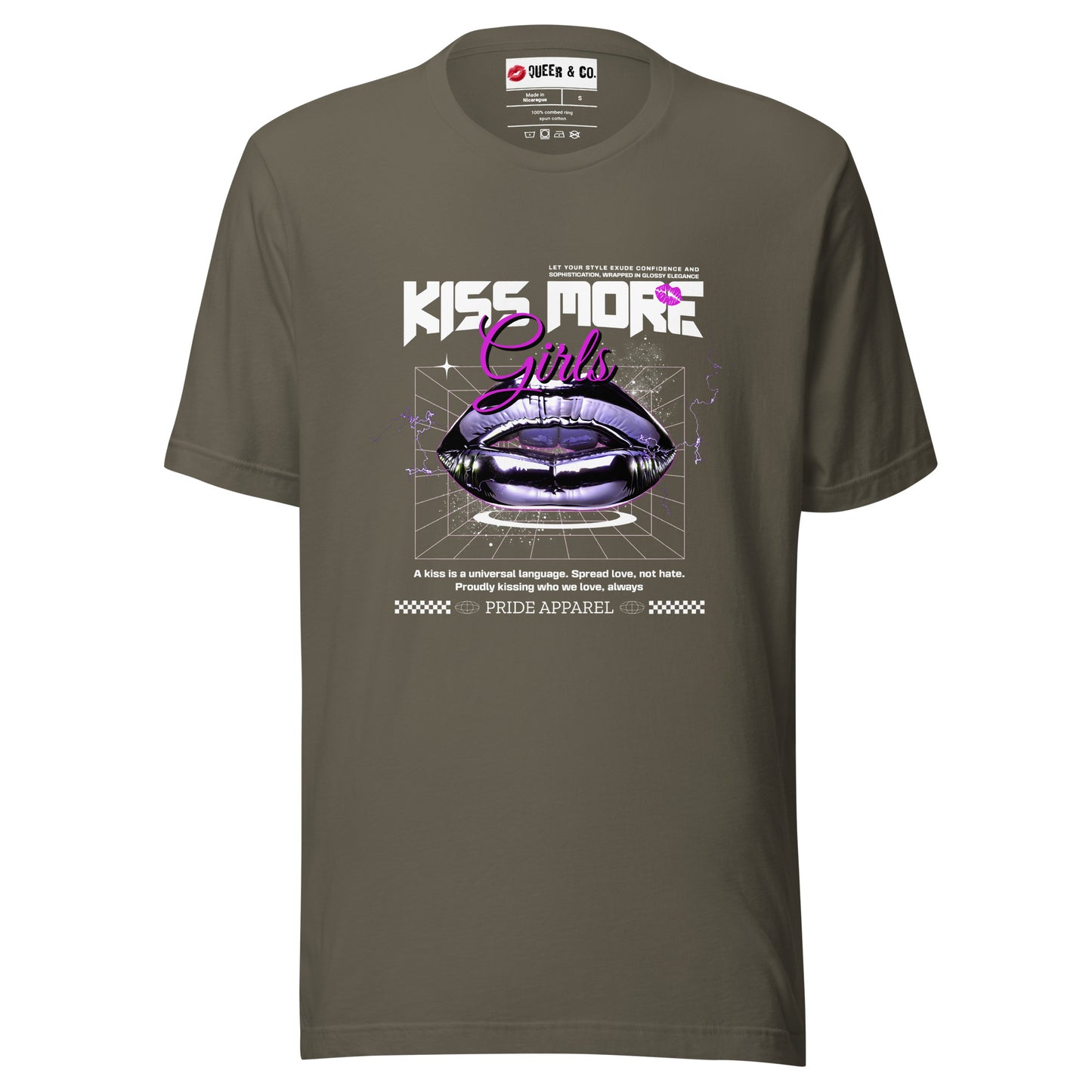 Kiss More Girls - Camiseta de manga corta unisex