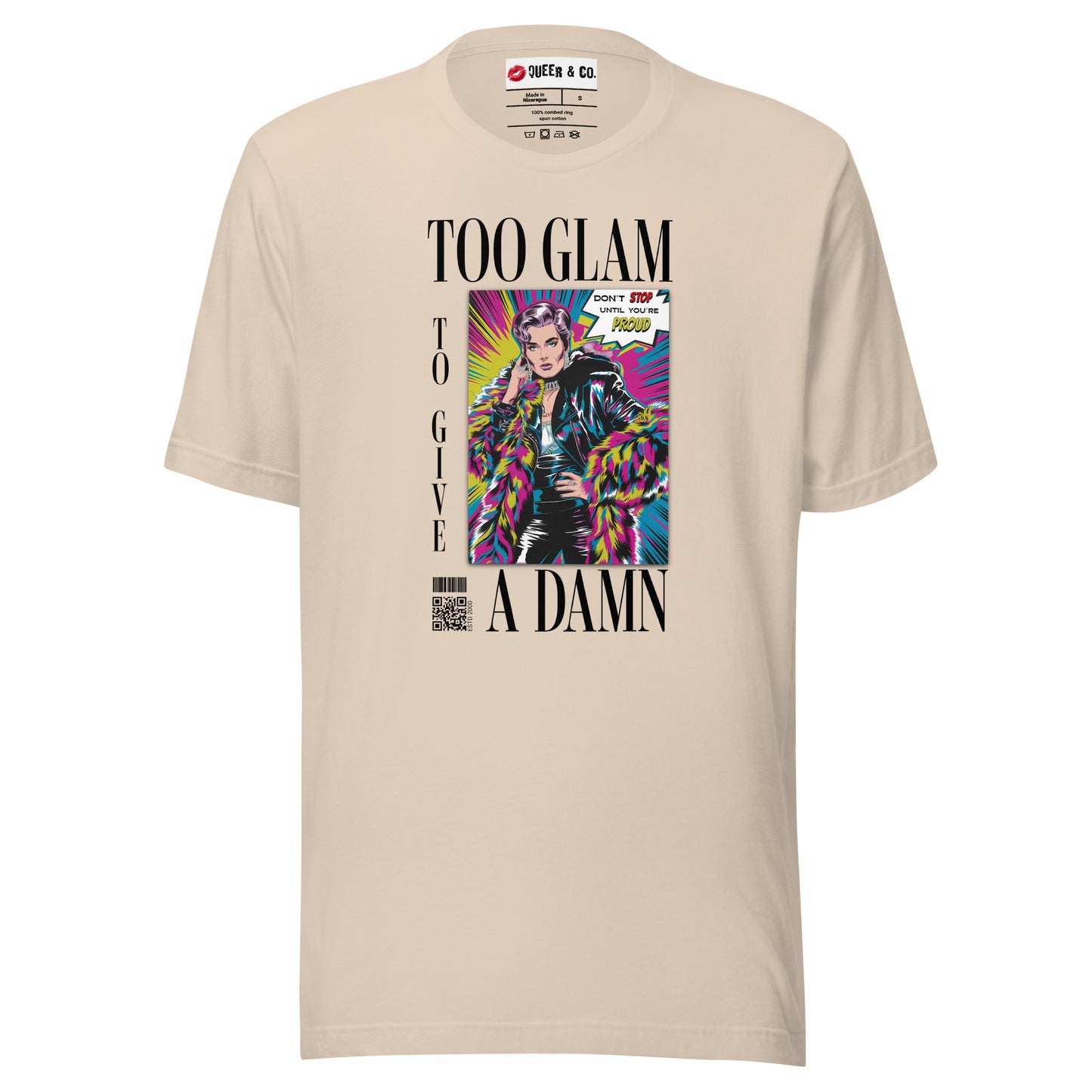 Too Glam To Give a Damn - Camiseta de manga corta unisex